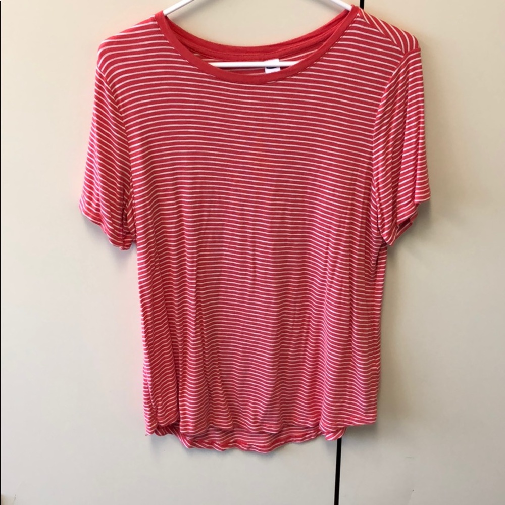 Red and white stripped women’s t-shirt
